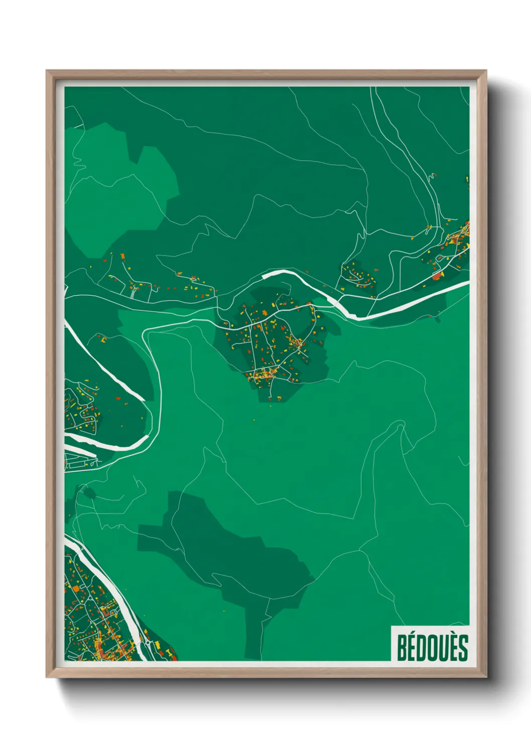 Une affiche de carte sur Bédouès