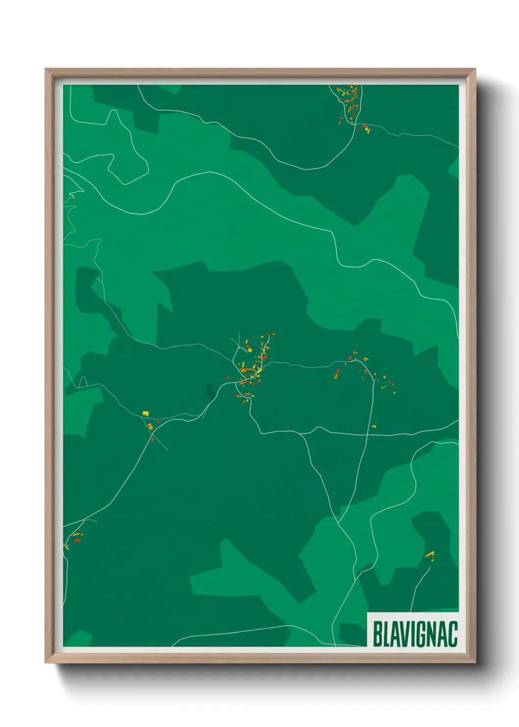 Une affiche de carte sur Blavignac