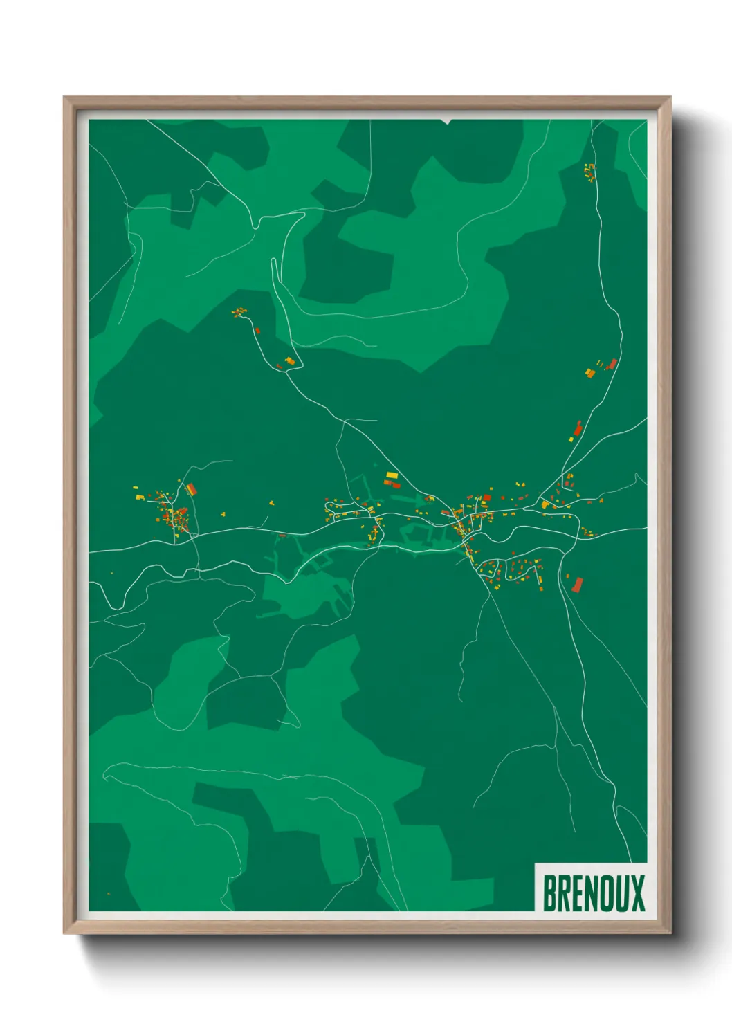 Une affiche de carte sur Brenoux