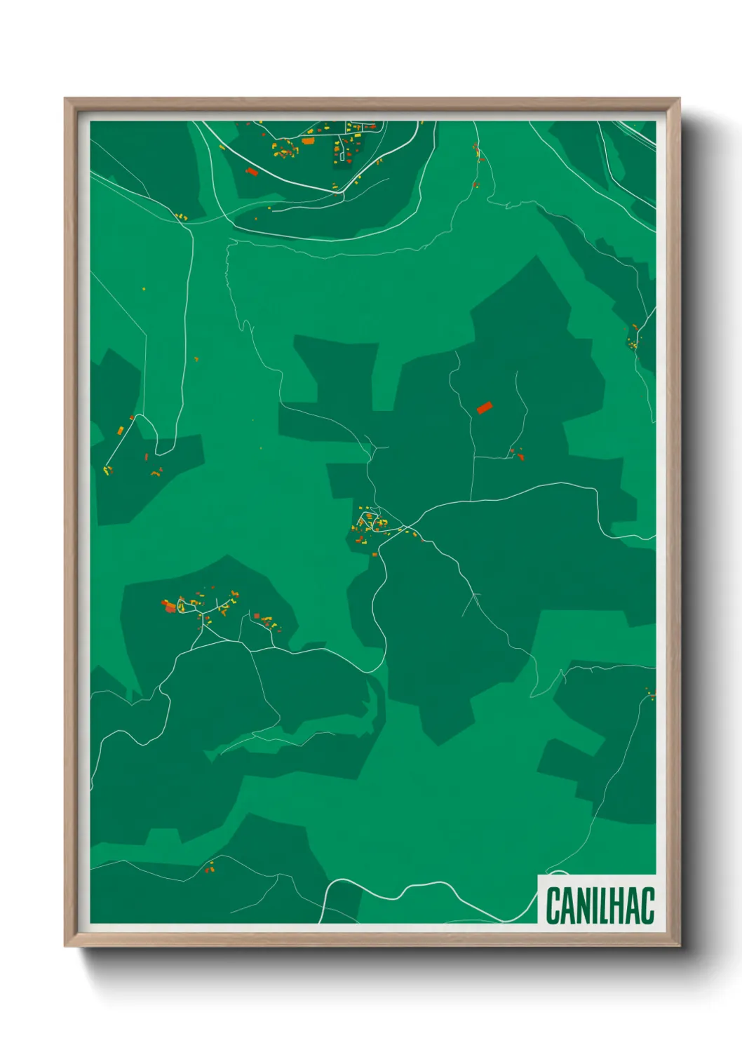 Une affiche de carte sur Canilhac