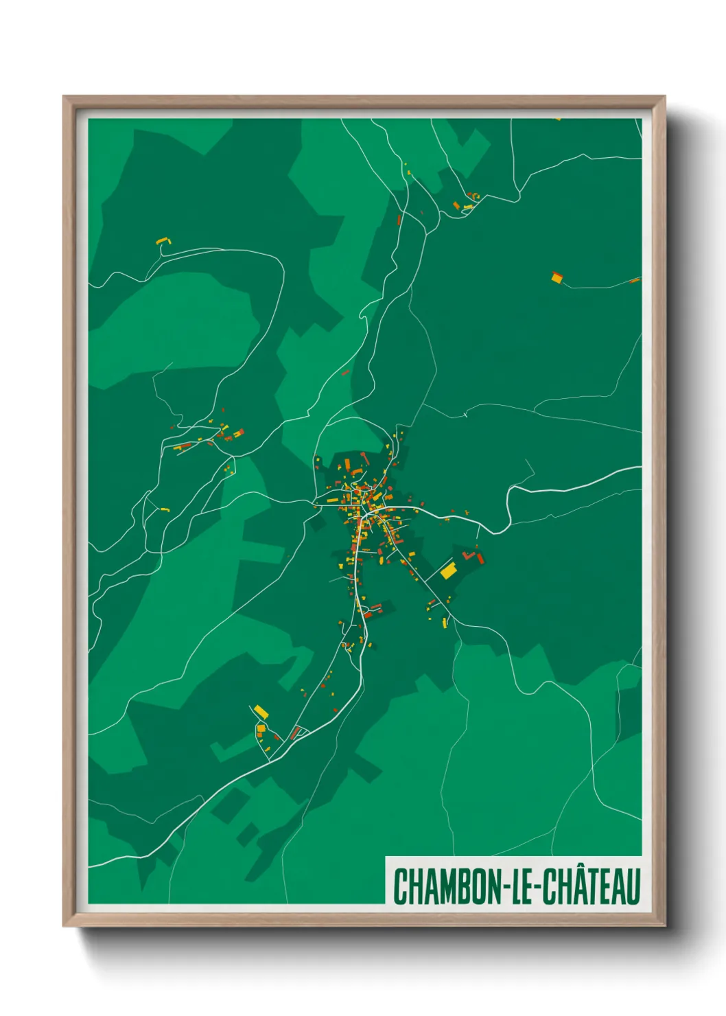 Une affiche de carte sur Chambon-le-Château
