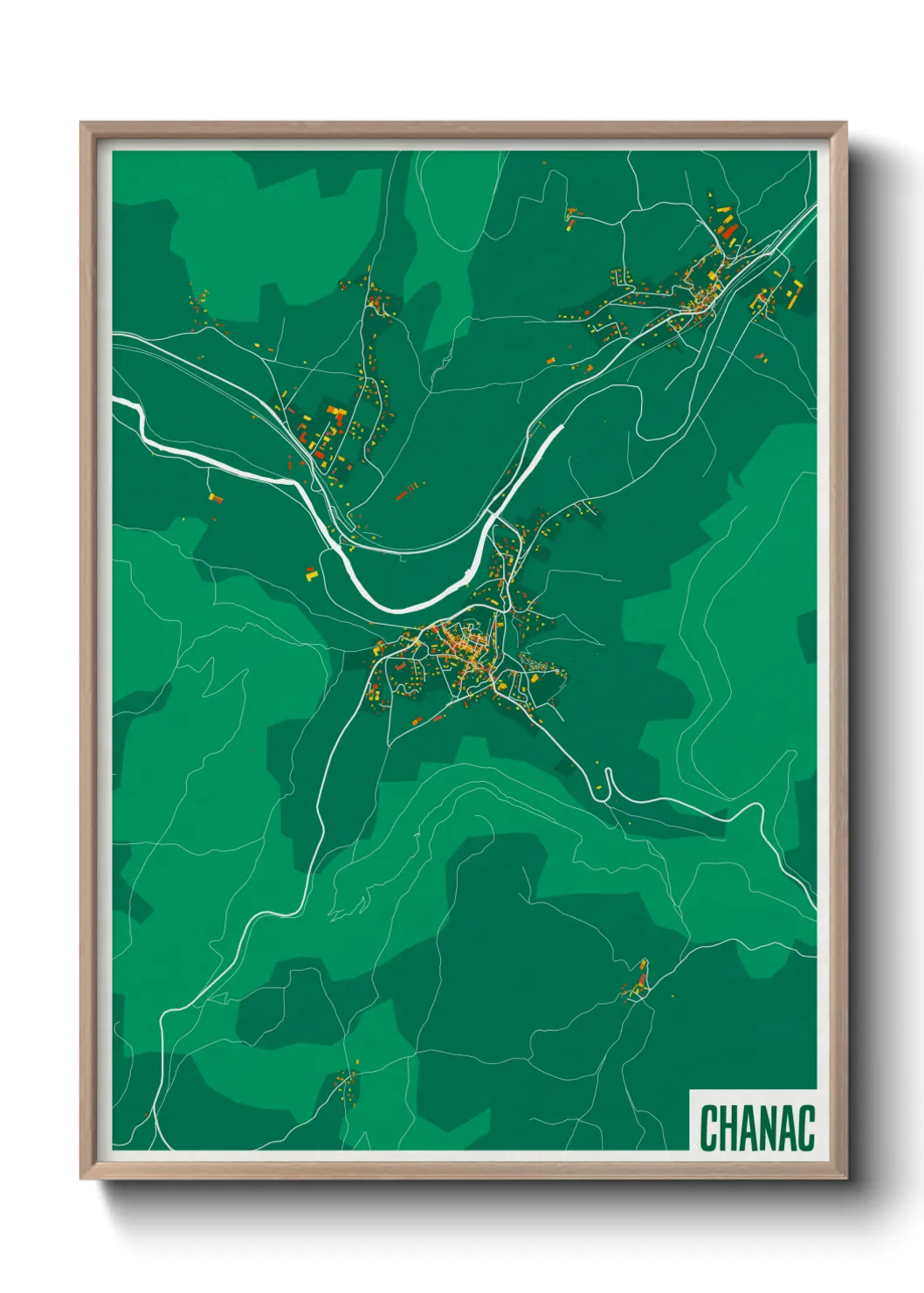 Une affiche de carte sur Chanac