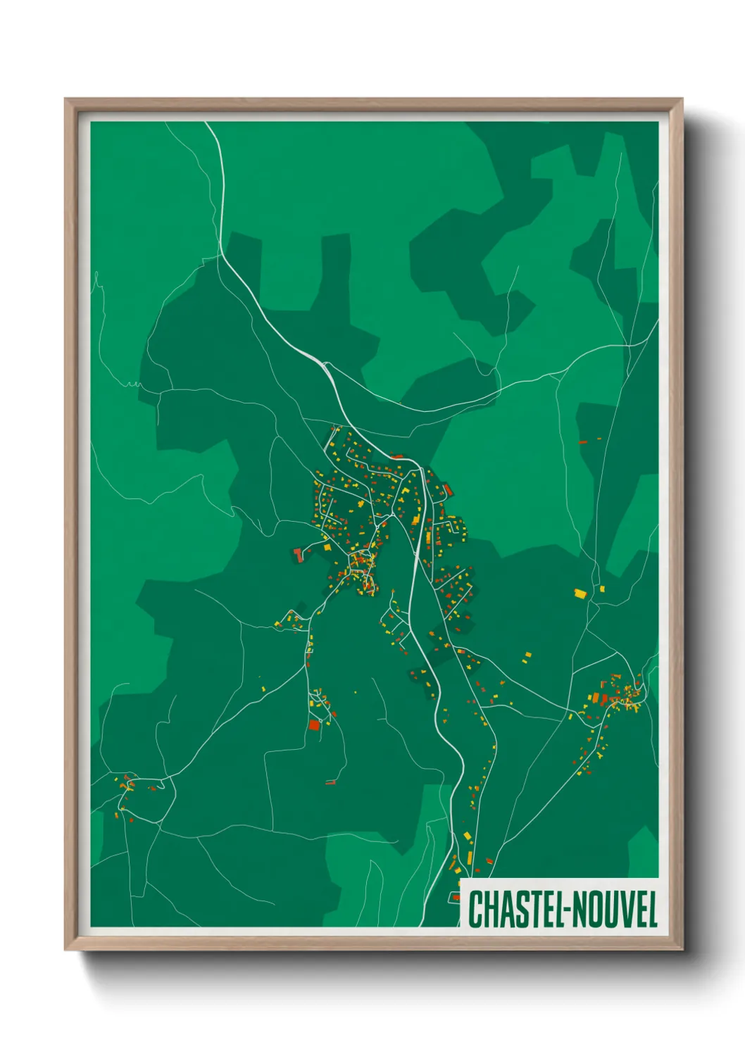 Une affiche de carte sur Chastel-Nouvel