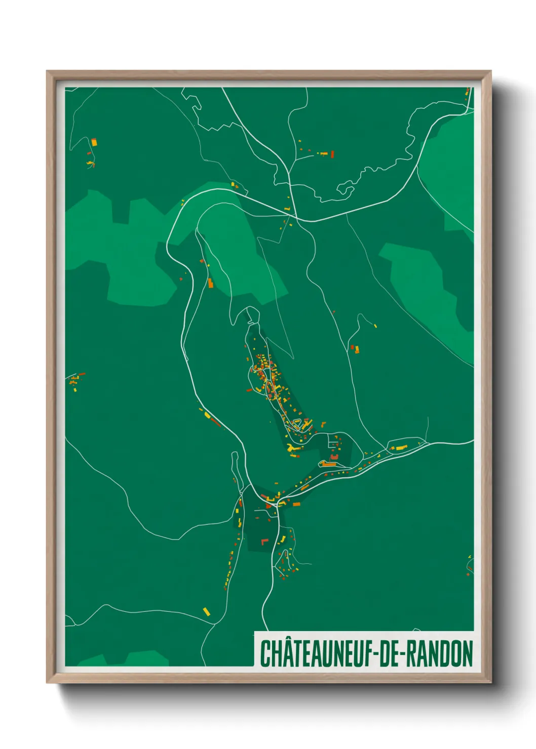 Une affiche de carte sur Châteauneuf-de-Randon