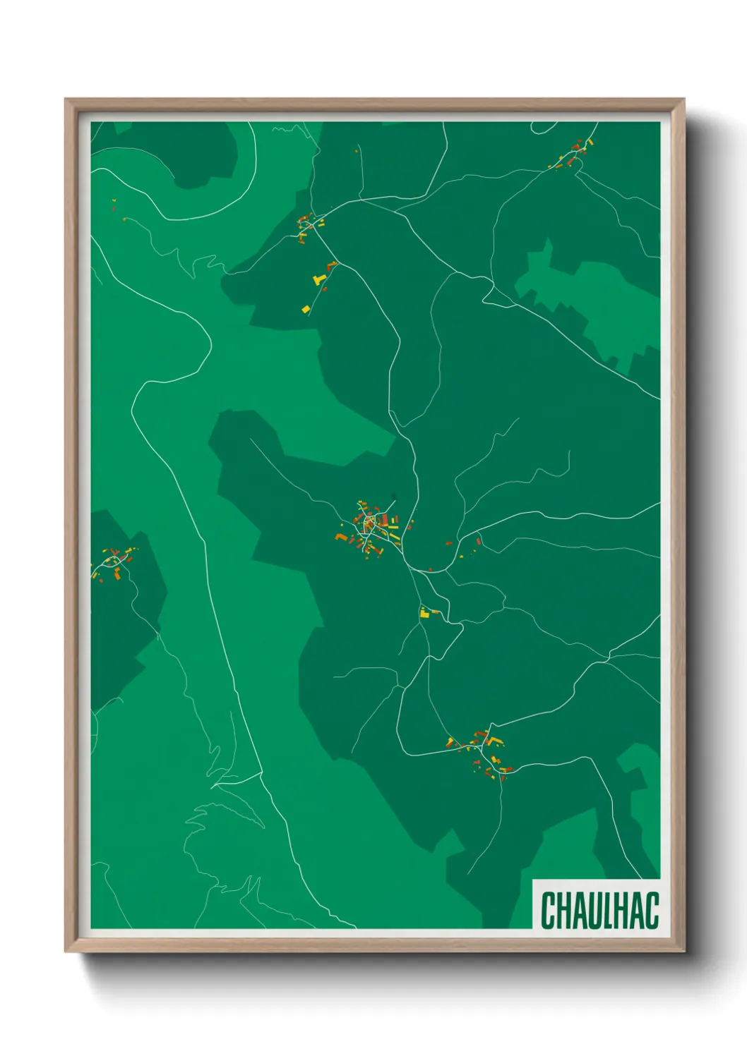 Une affiche de carte sur Chaulhac