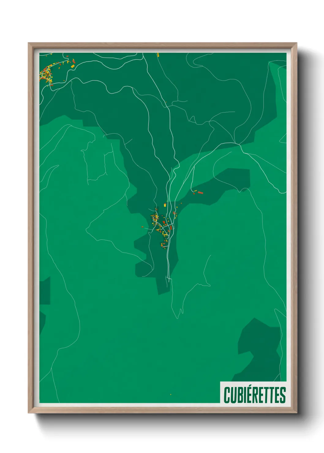 Une affiche de carte sur Cubiérettes