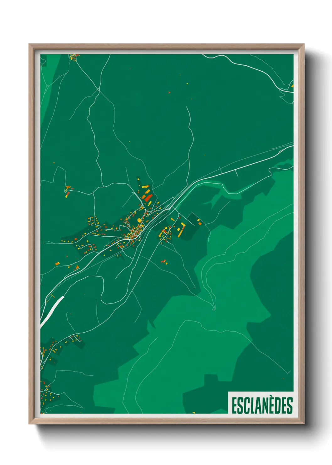 Une affiche de carte sur Esclanèdes
