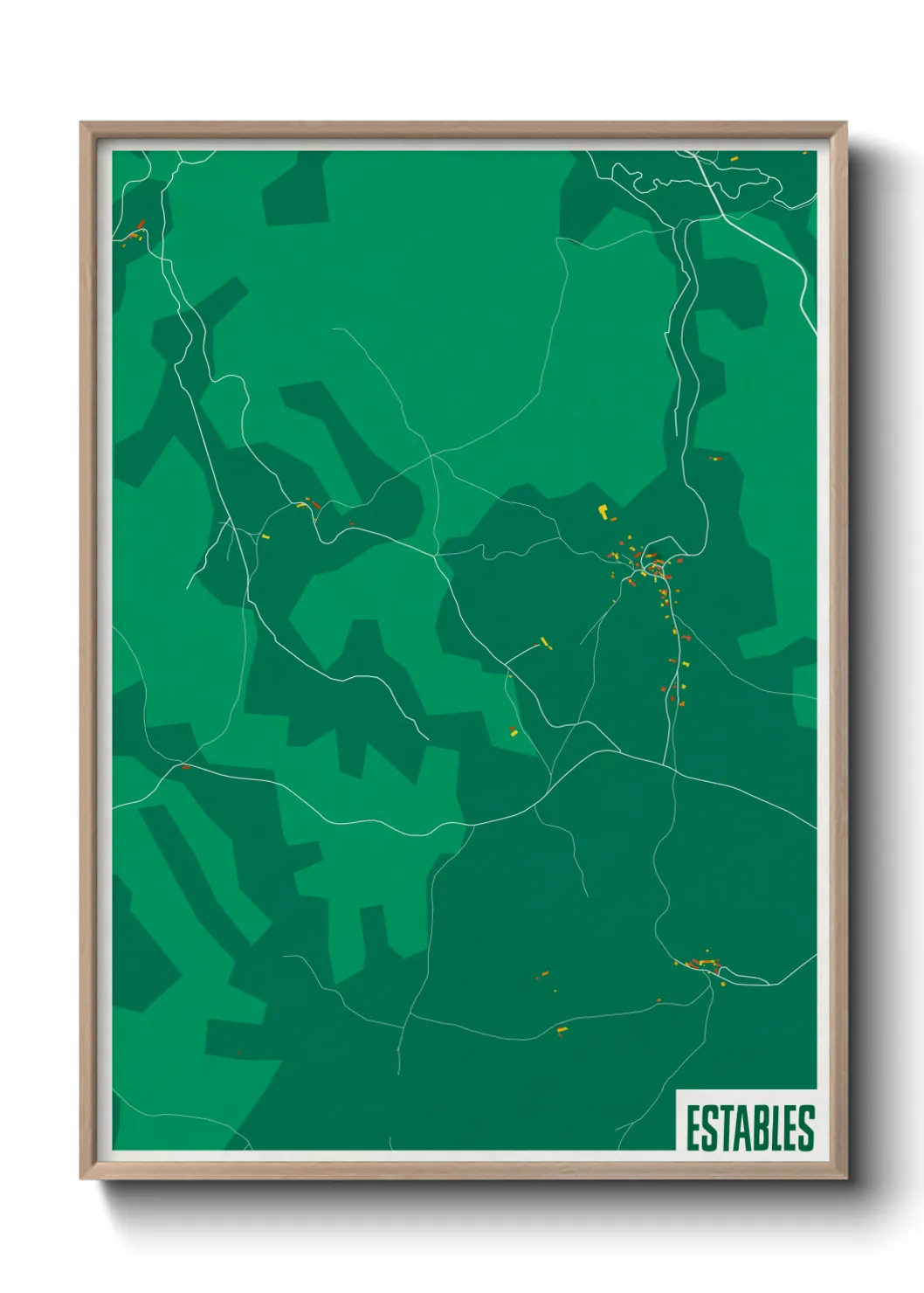 Une affiche de carte sur Estables