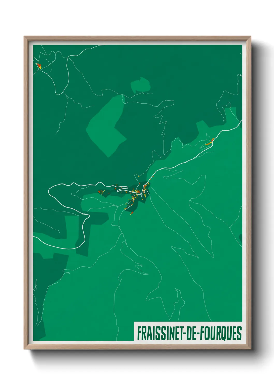 Une affiche de carte sur Fraissinet-de-Fourques