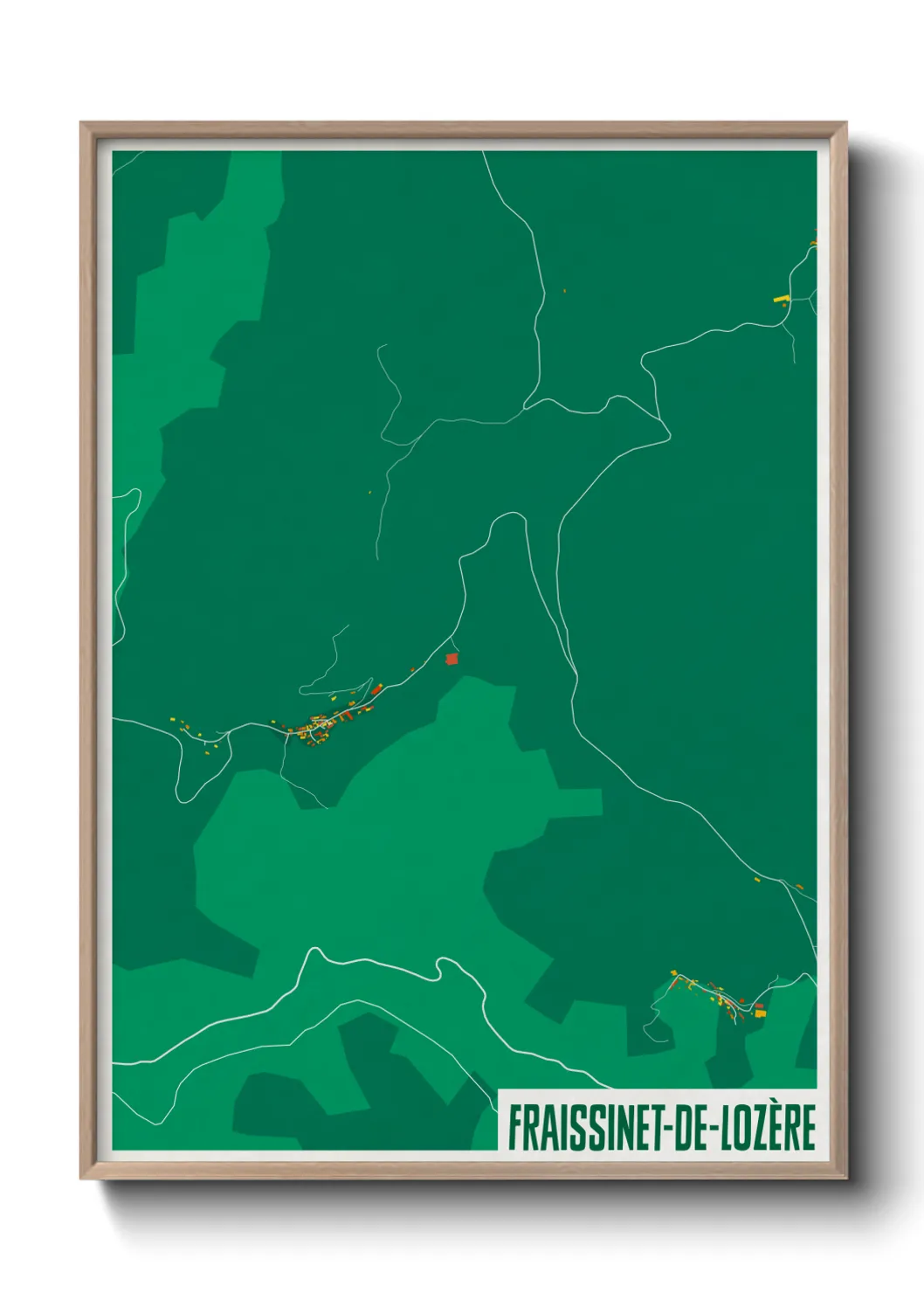 Un poster carteFraissinet-de-Lozère