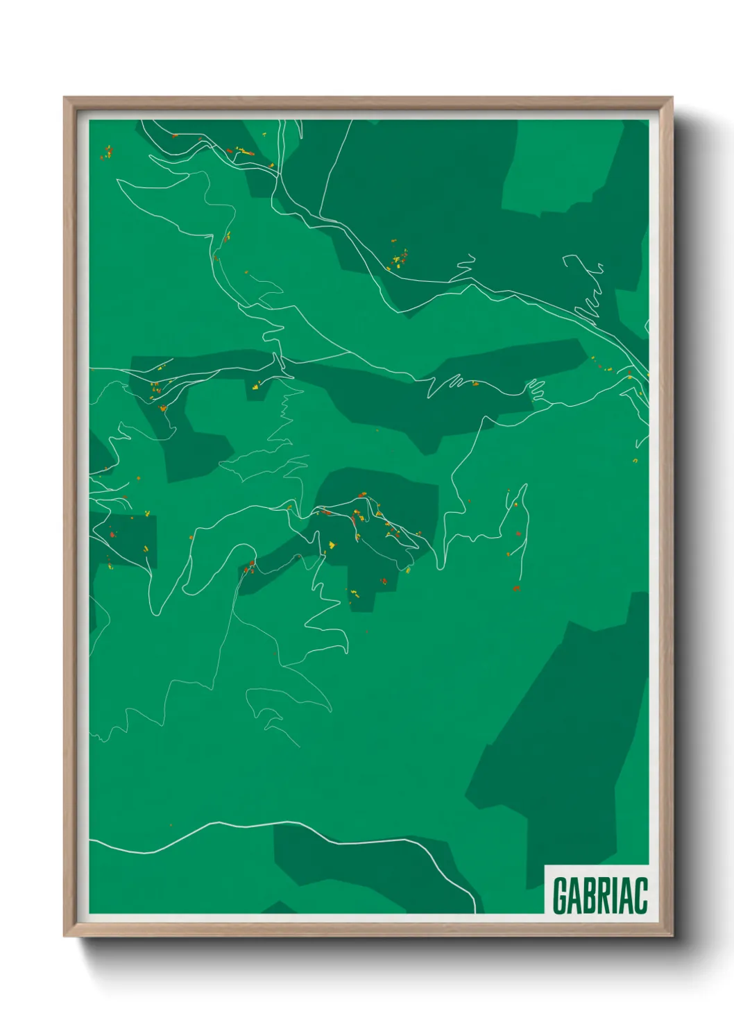 Une affiche de carte sur Gabriac