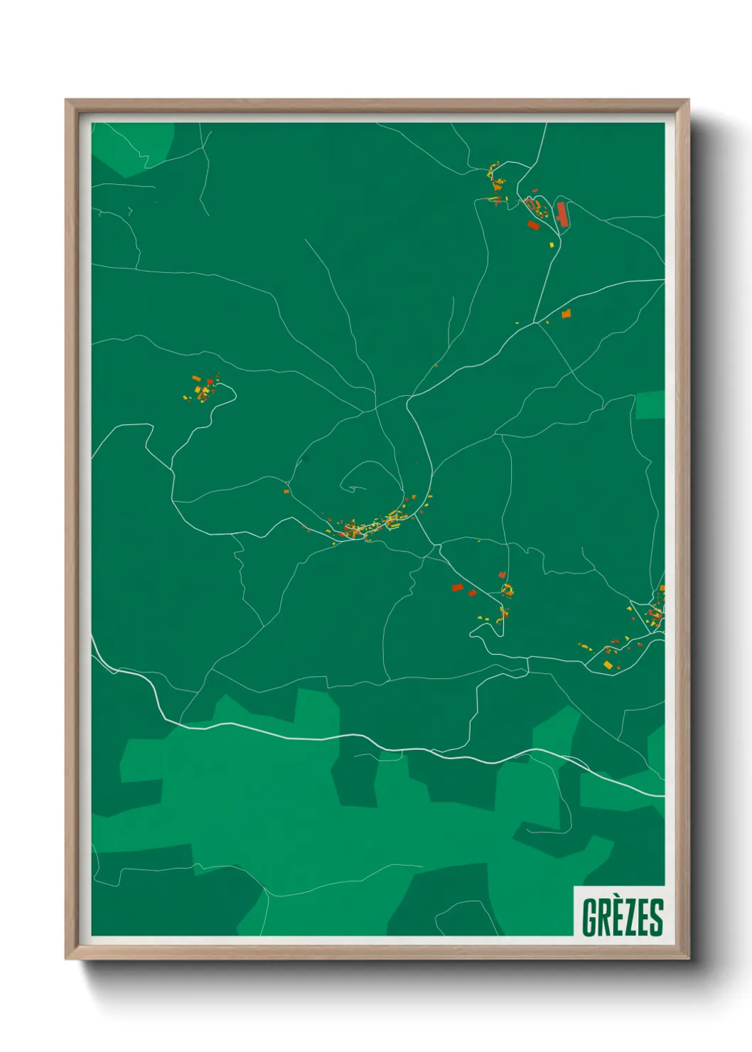 Une affiche de carte sur Grèzes