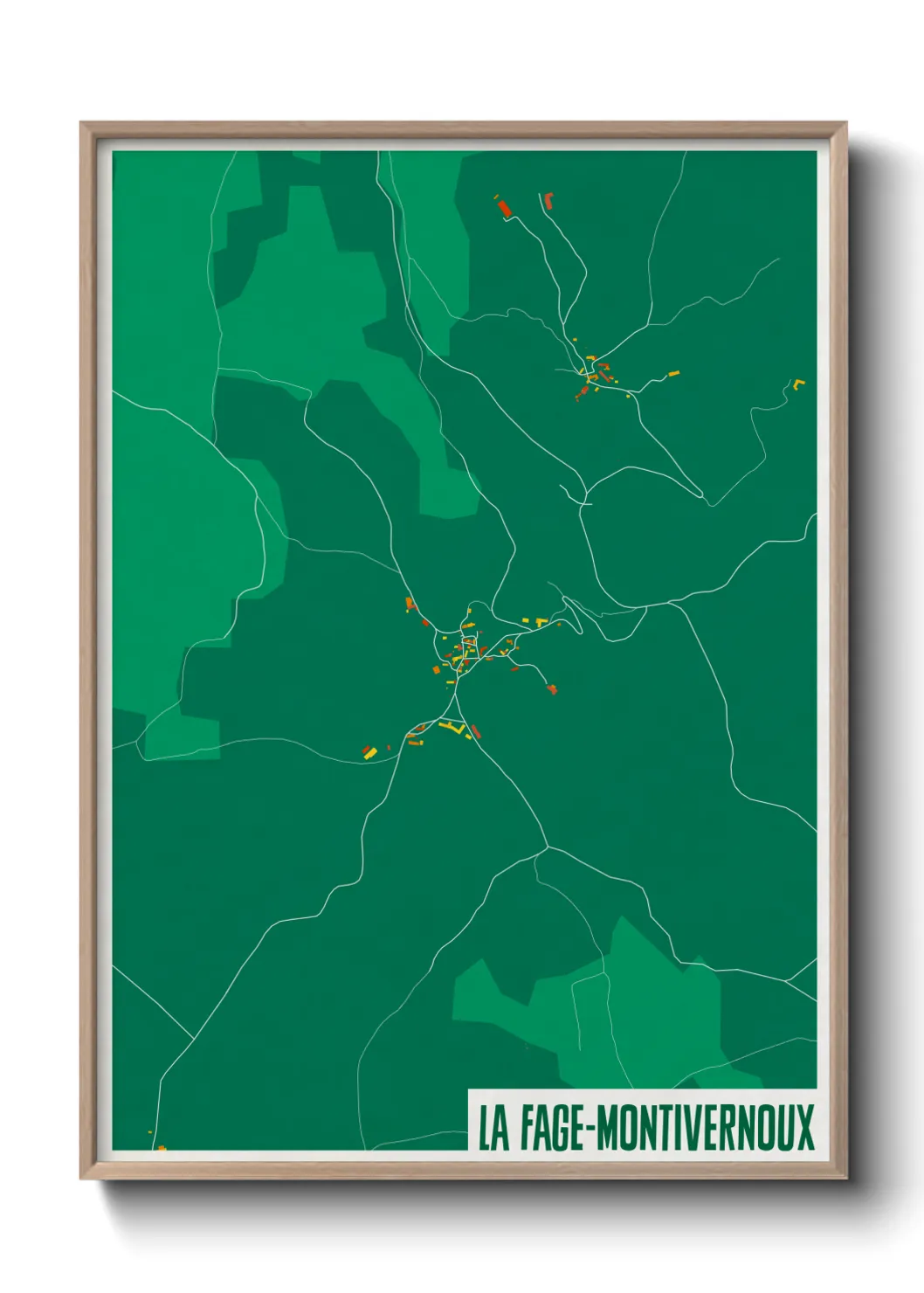 Une affiche de carte sur La Fage-Montivernoux