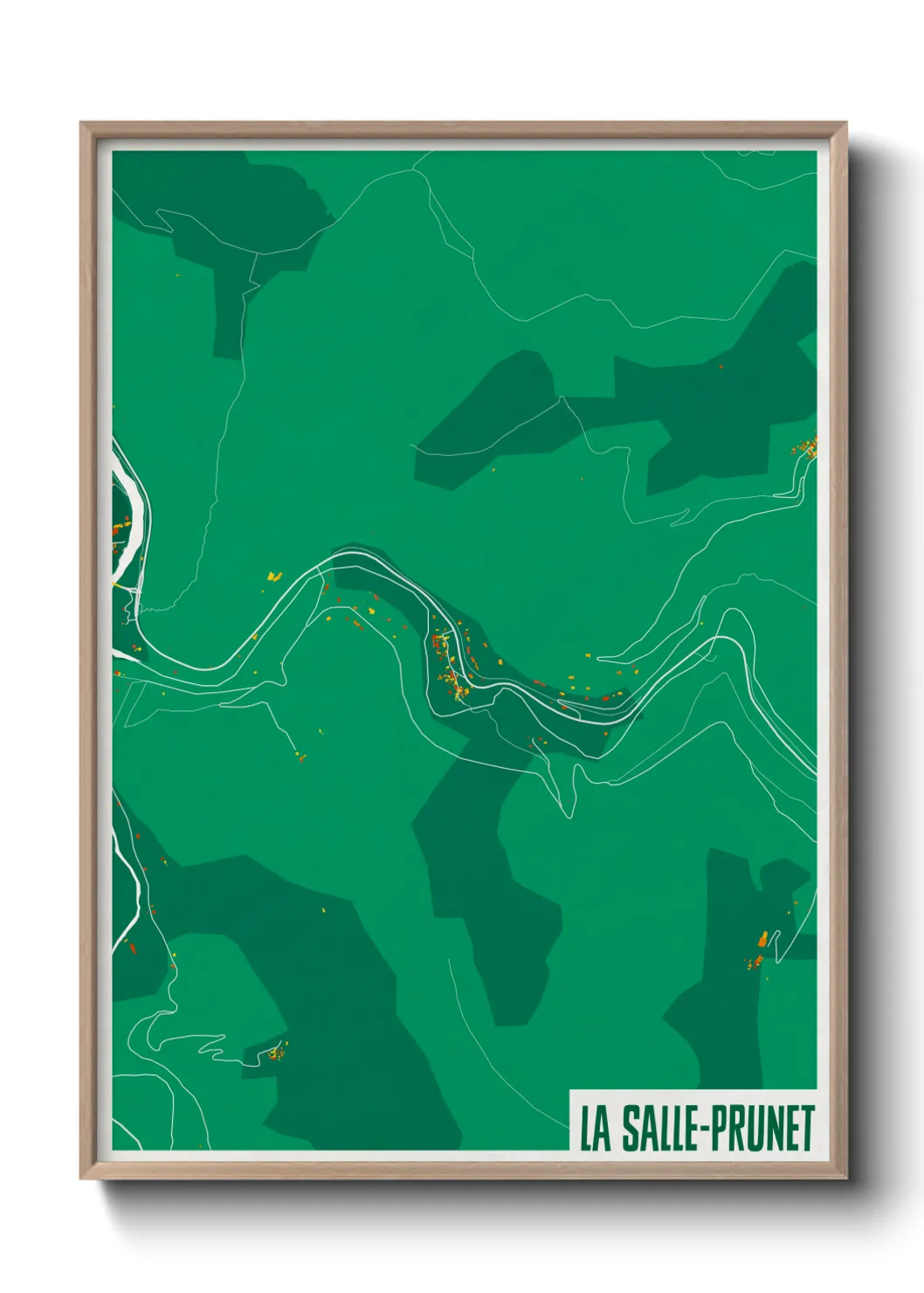 Une affiche de carte sur La Salle-Prunet