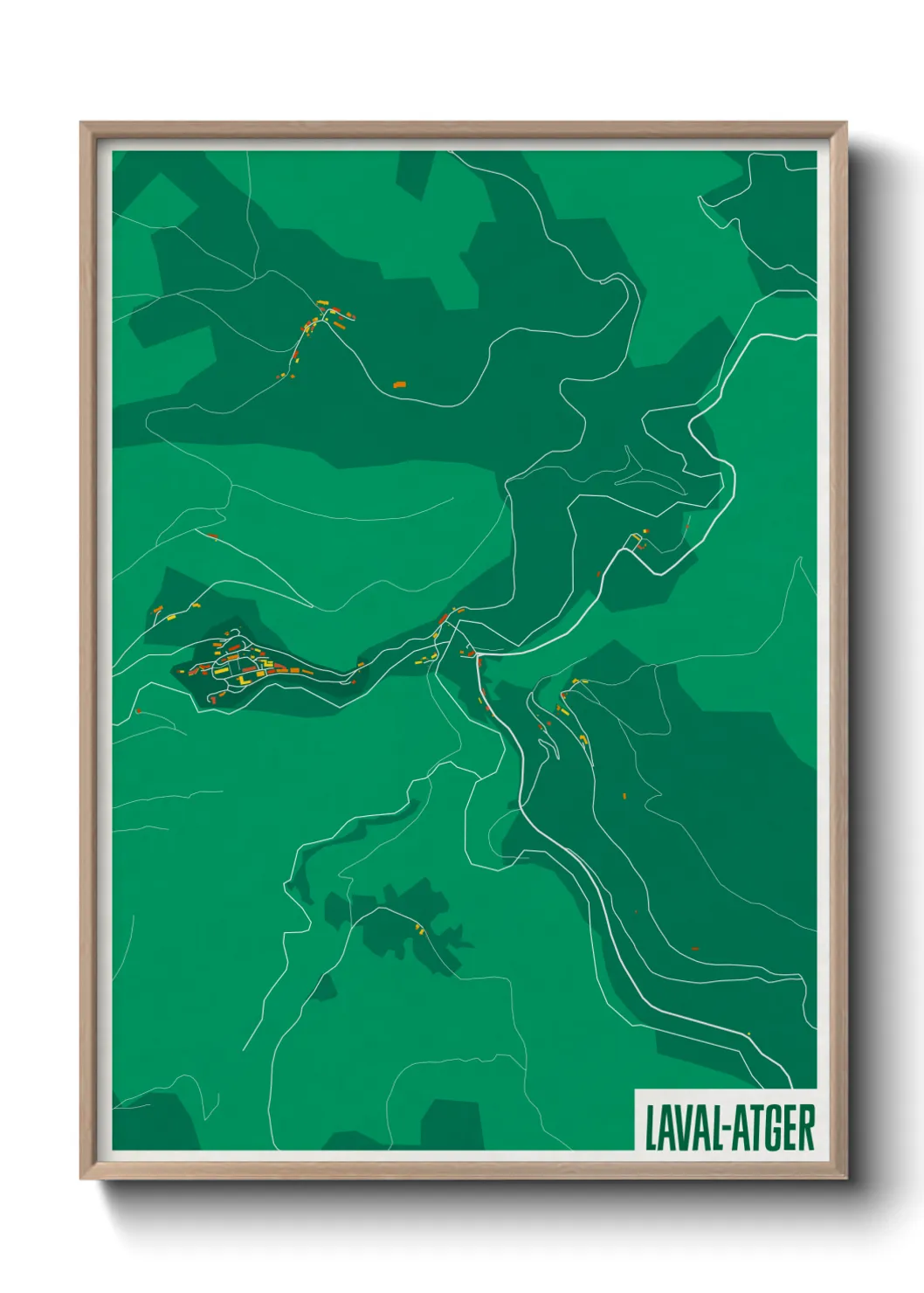 Une affiche de carte sur Laval-Atger