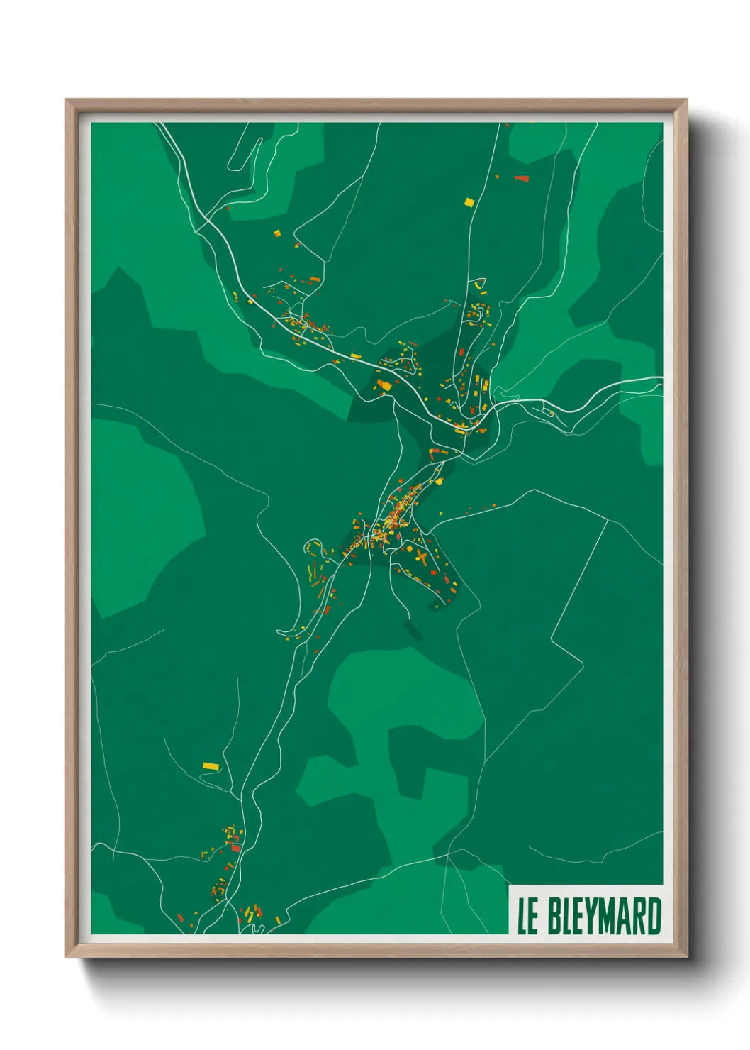 Une affiche de carte sur Le Bleymard