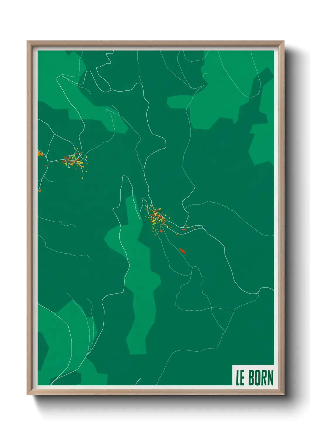 Une affiche de carte sur Le Born