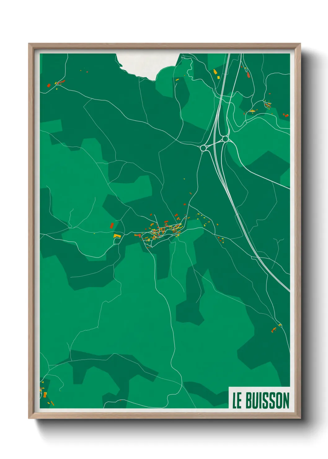 Une affiche de carte sur Le Buisson