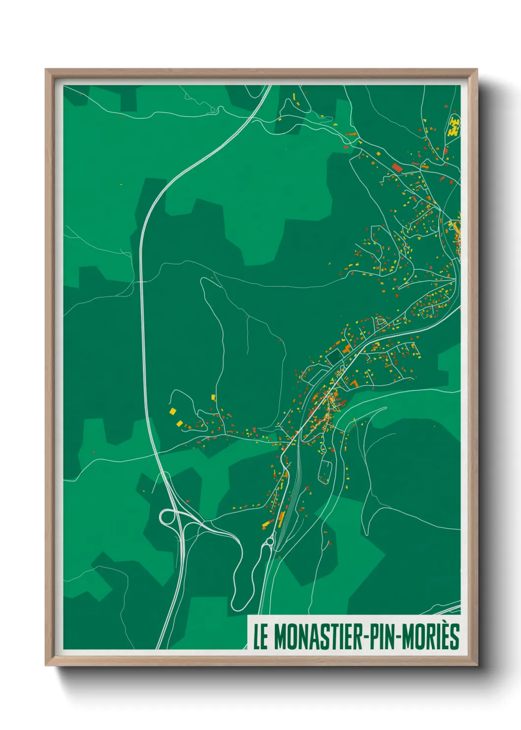 Une affiche de carte sur Le Monastier-Pin-Moriès