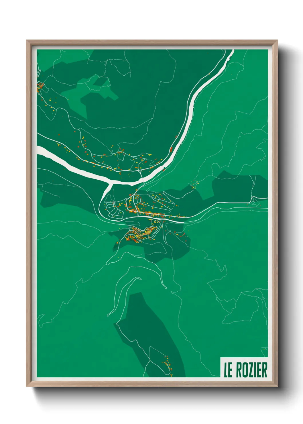 Une affiche de carte sur Le Rozier