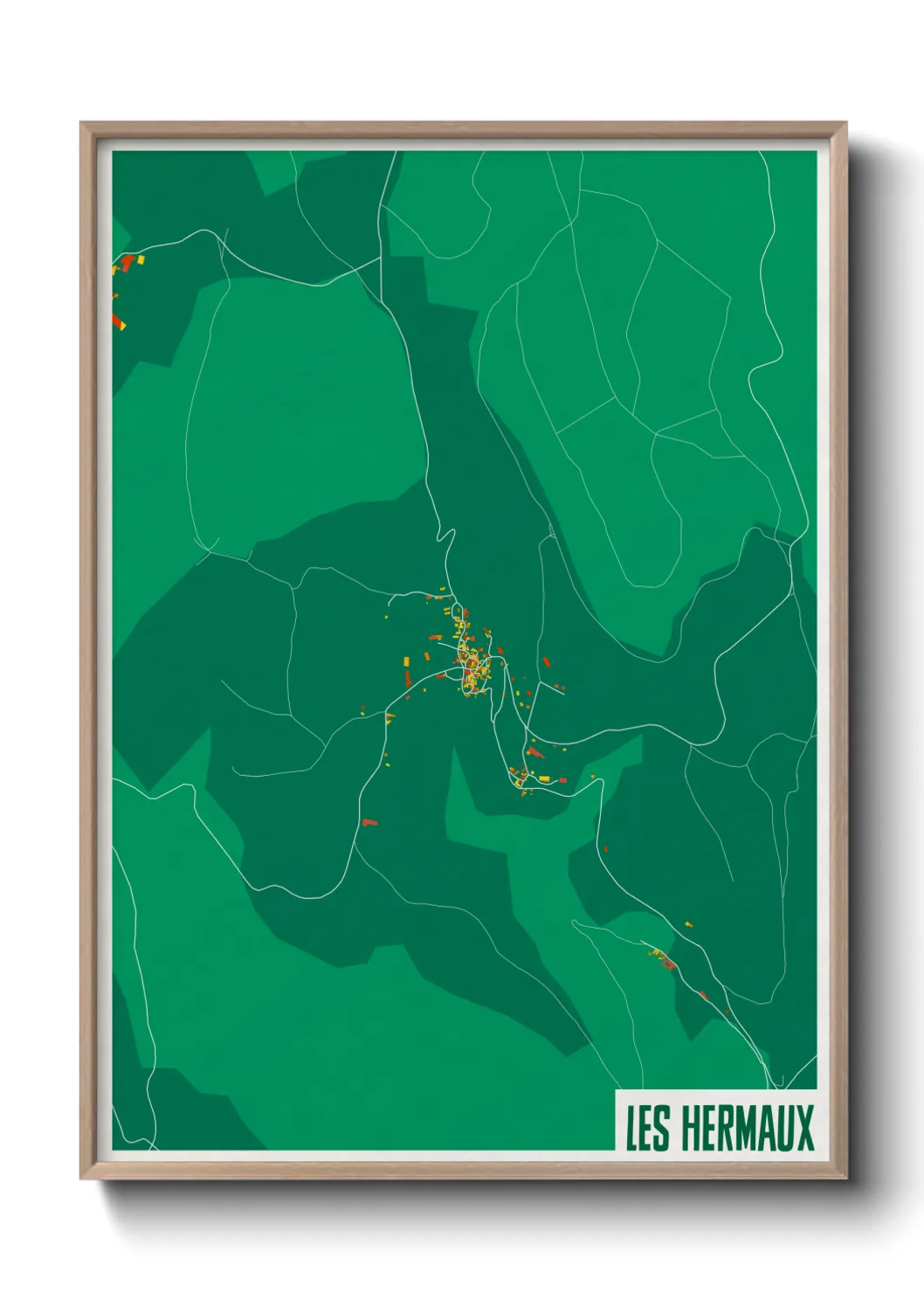 Une affiche de carte sur Les Hermaux
