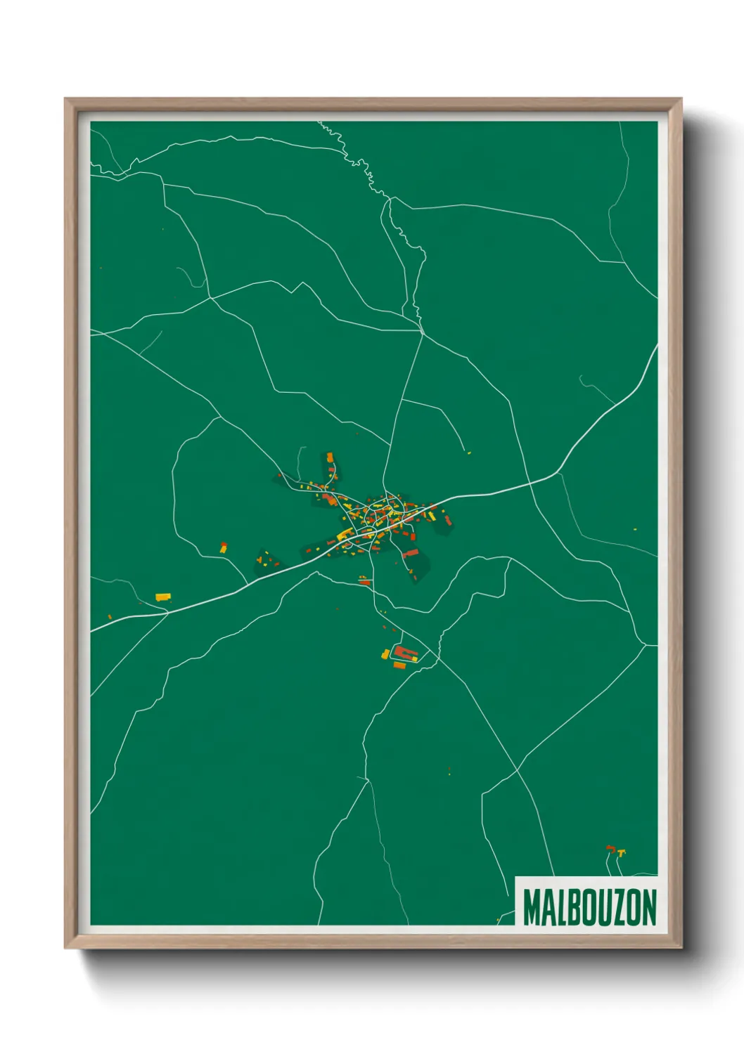 Une affiche de carte sur Malbouzon