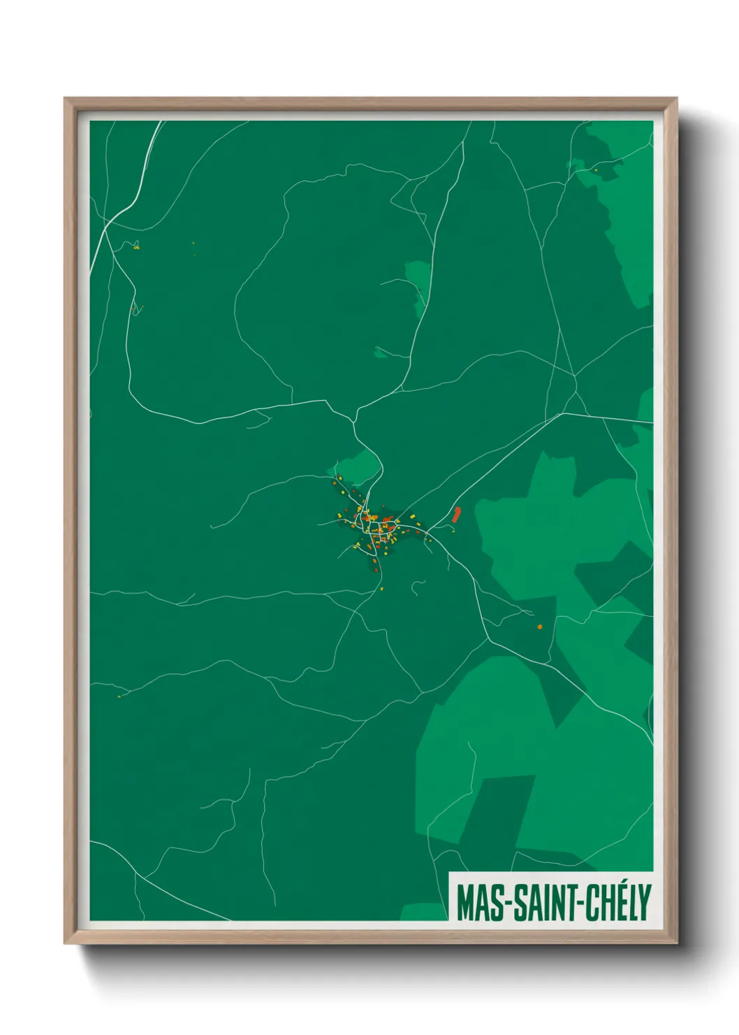 Une affiche de carte sur Mas-Saint-Chély