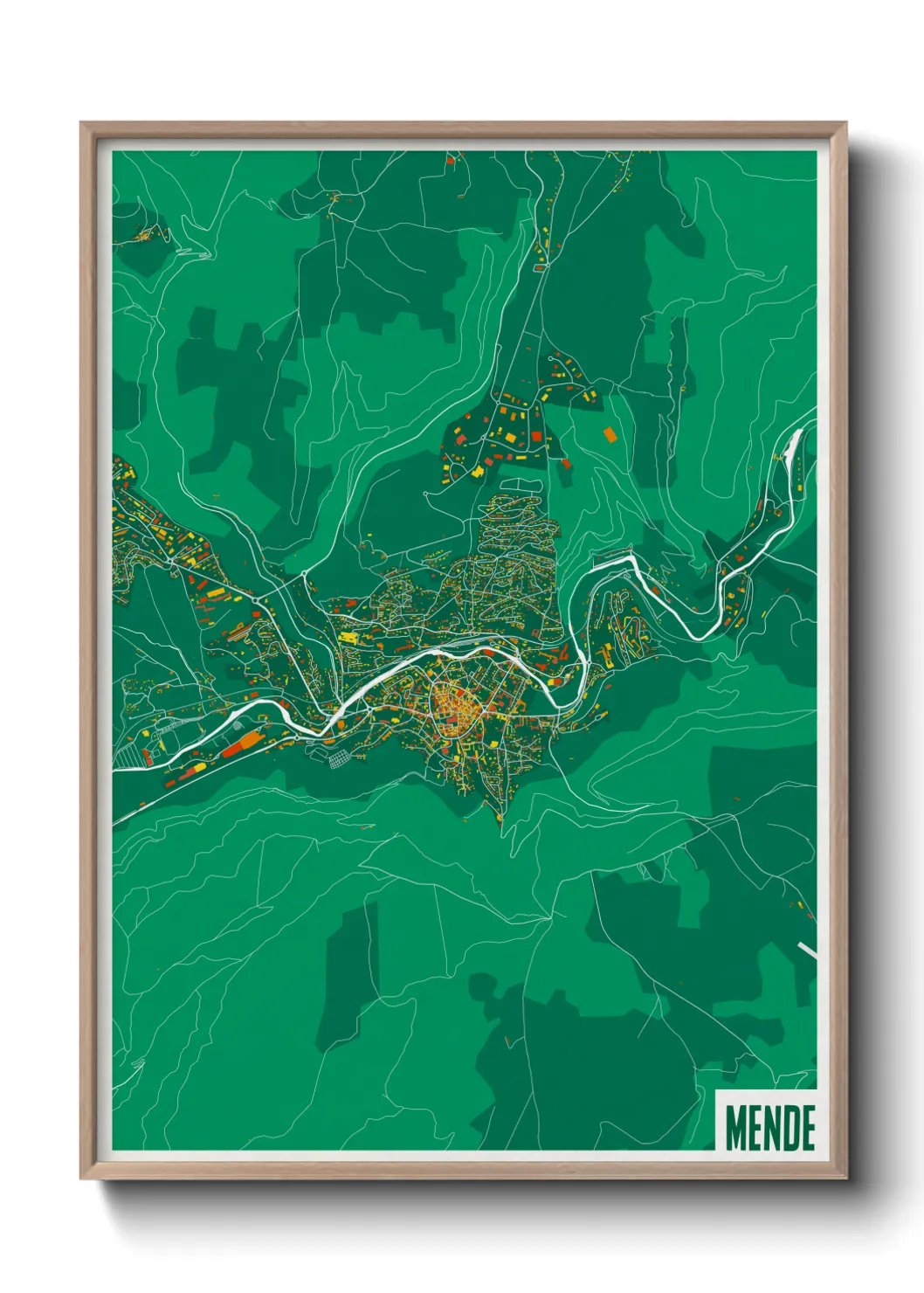 Une affiche de carte sur Mende