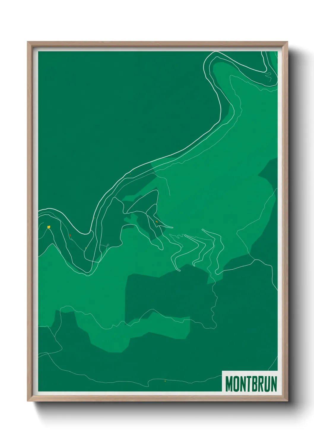 Une affiche de carte sur Montbrun