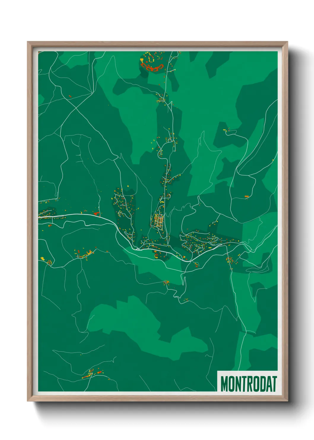 Une affiche de carte sur Montrodat