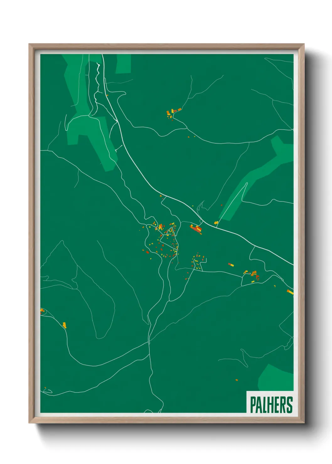 Une affiche de carte sur Palhers