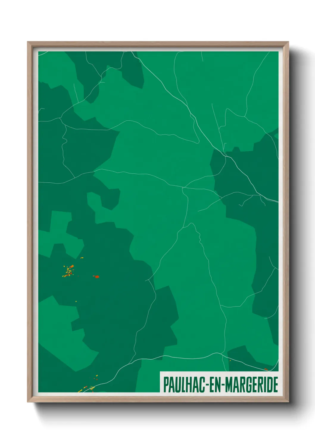 Une affiche de carte sur Paulhac-en-Margeride