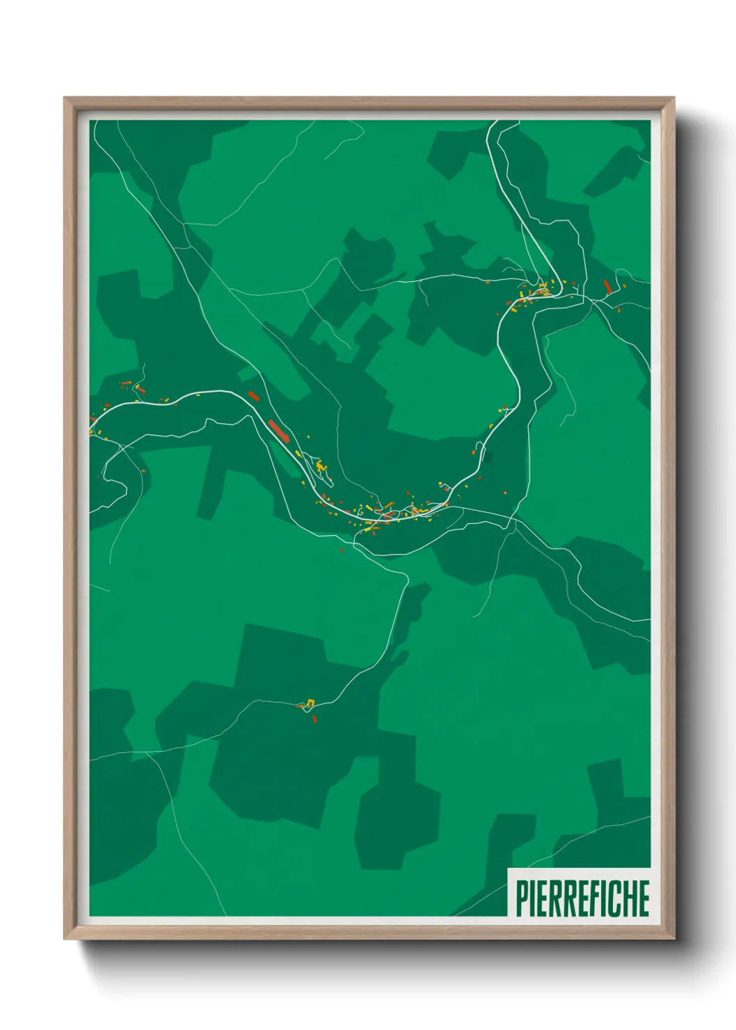 Une affiche de carte sur Pierrefiche