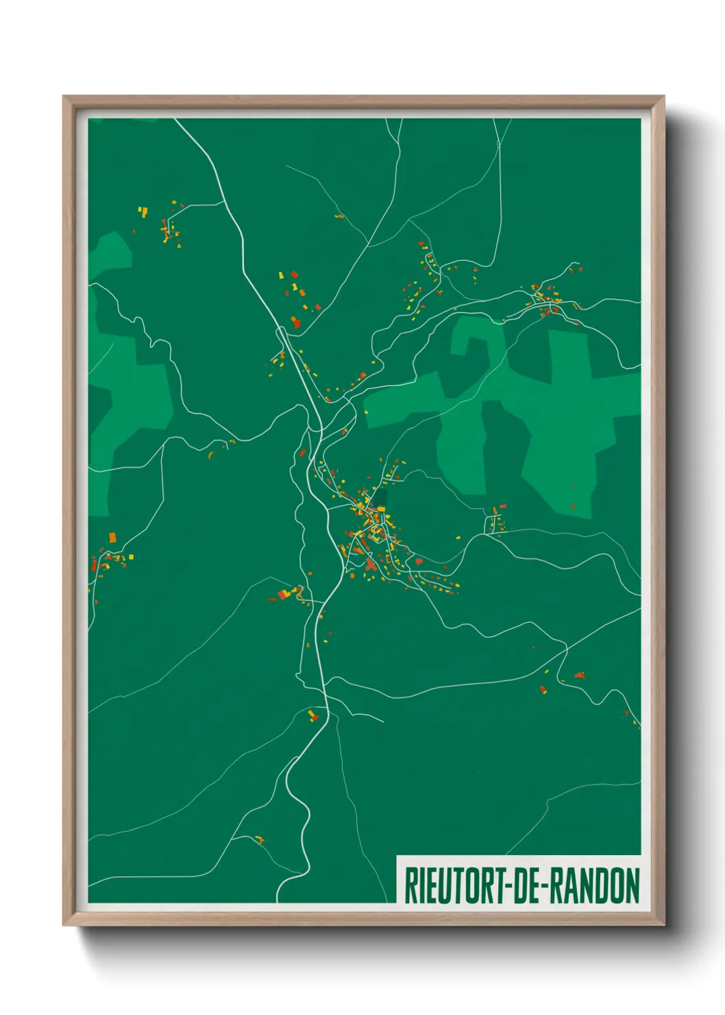 Une affiche de carte sur Rieutort-de-Randon