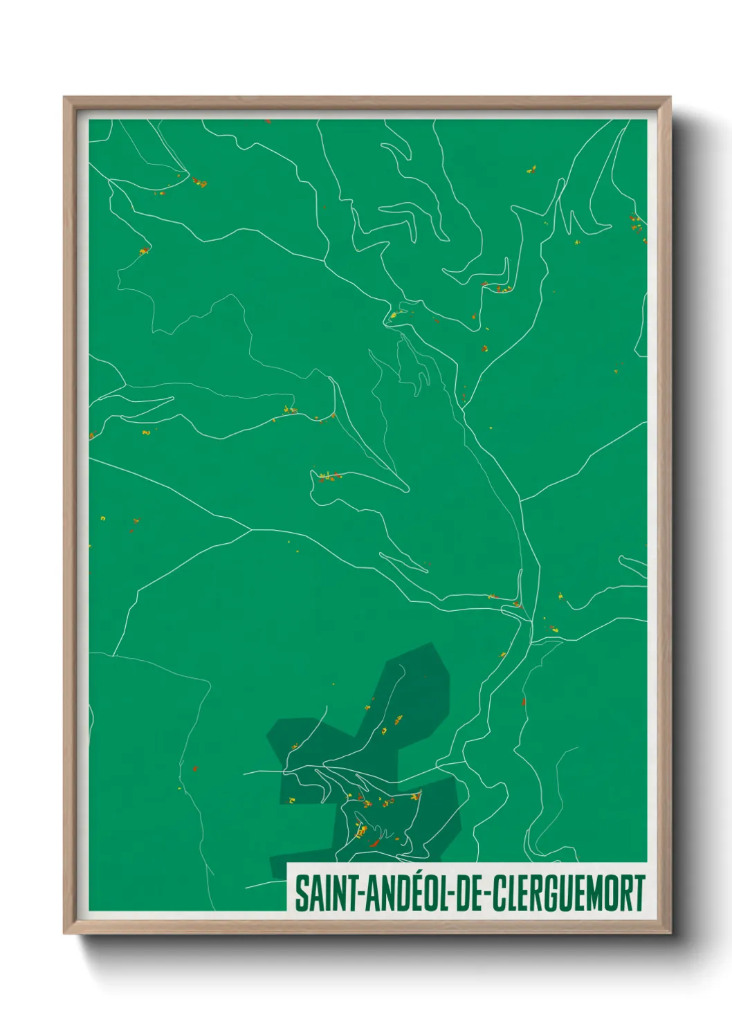 Une affiche de carte sur Saint-Andéol-de-Clerguemort