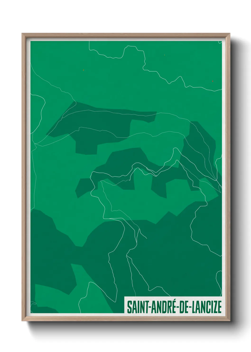 Une affiche de carte sur Saint-André-de-Lancize