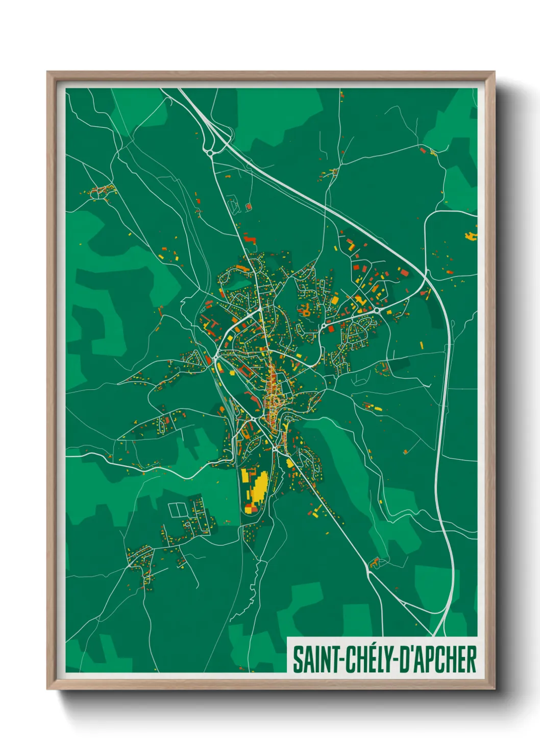 Une affiche de carte sur Saint-Chély-d'Apcher