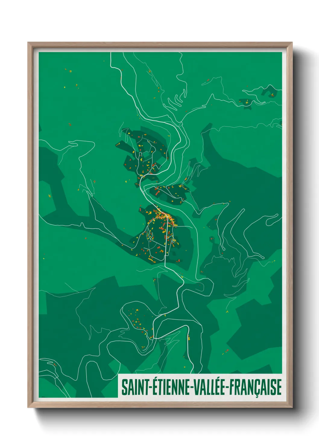 Un poster carteSaint-Étienne-Vallée-Française