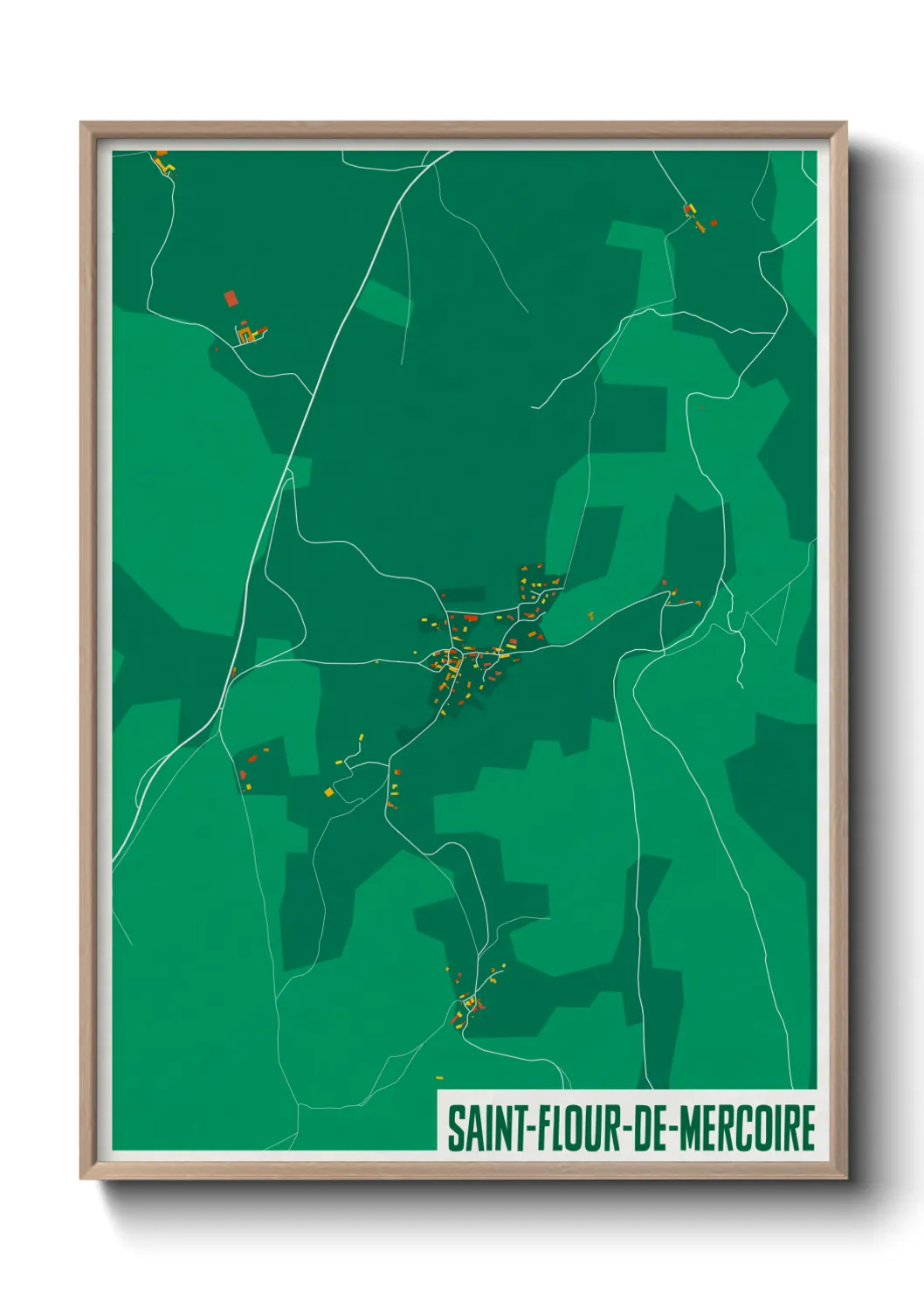 Une affiche de carte sur Saint-Flour-de-Mercoire