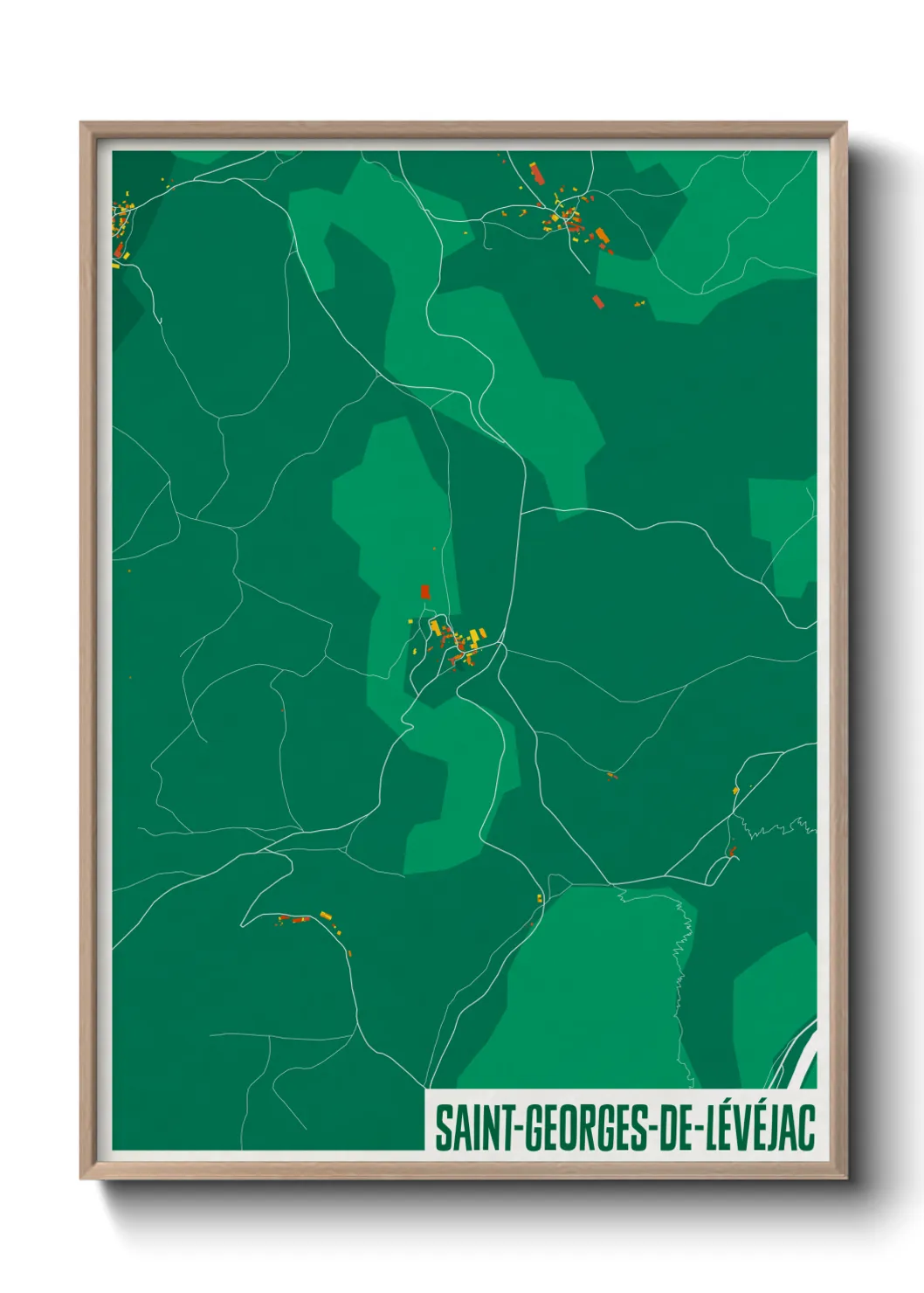 Une affiche de carte sur Saint-Georges-de-Lévéjac