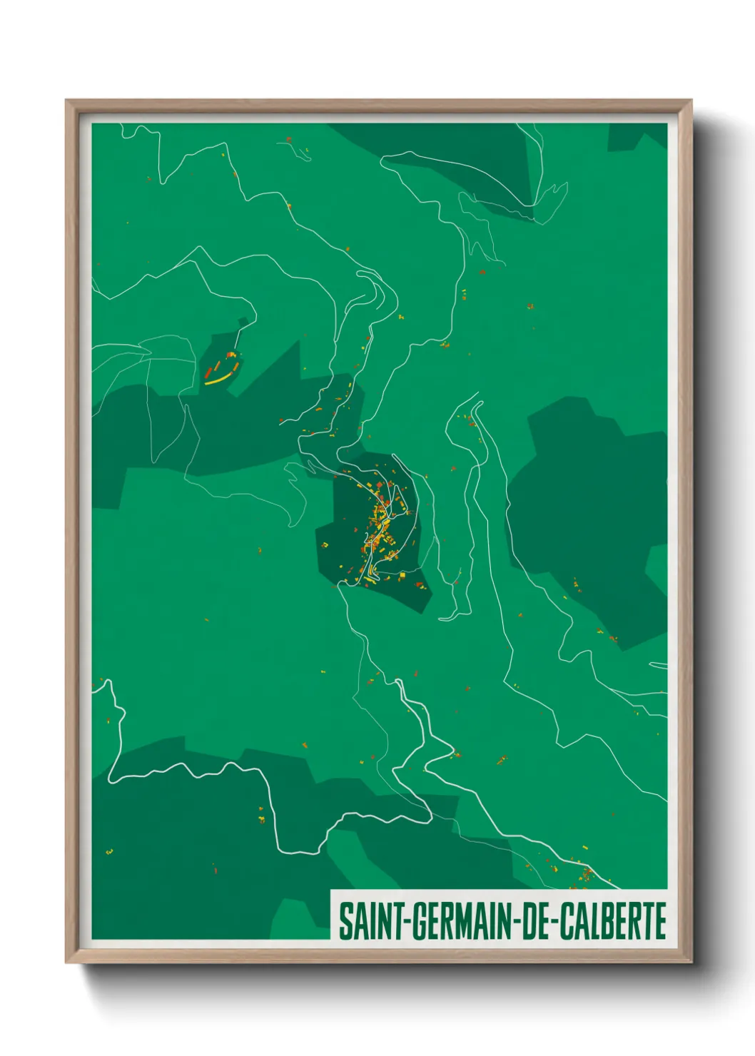 Une affiche de carte sur Saint-Germain-de-Calberte