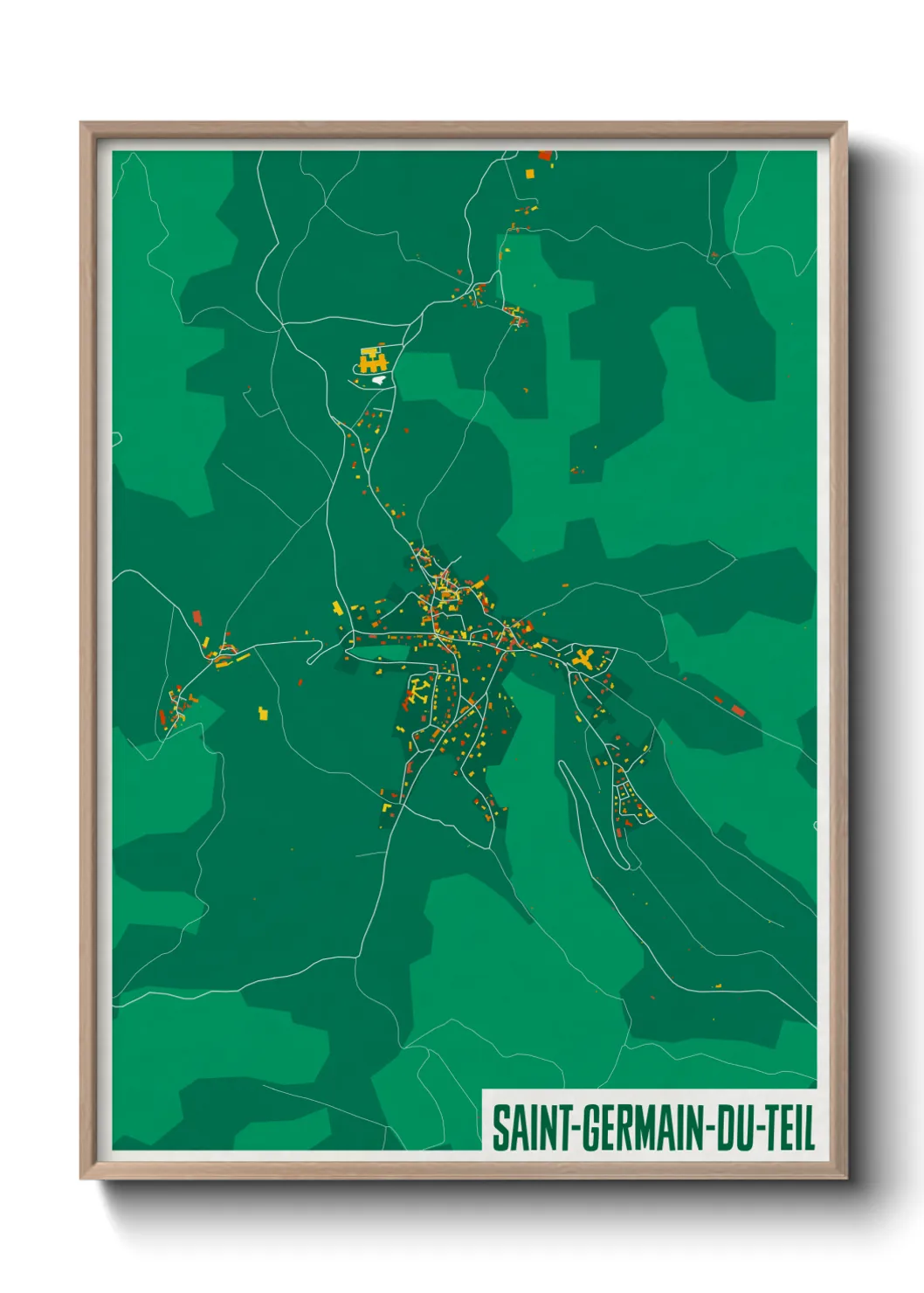 Une affiche de carte sur Saint-Germain-du-Teil