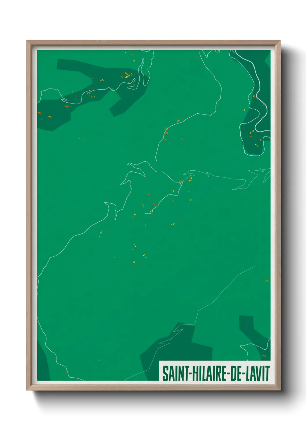 Une affiche de carte sur Saint-Hilaire-de-Lavit