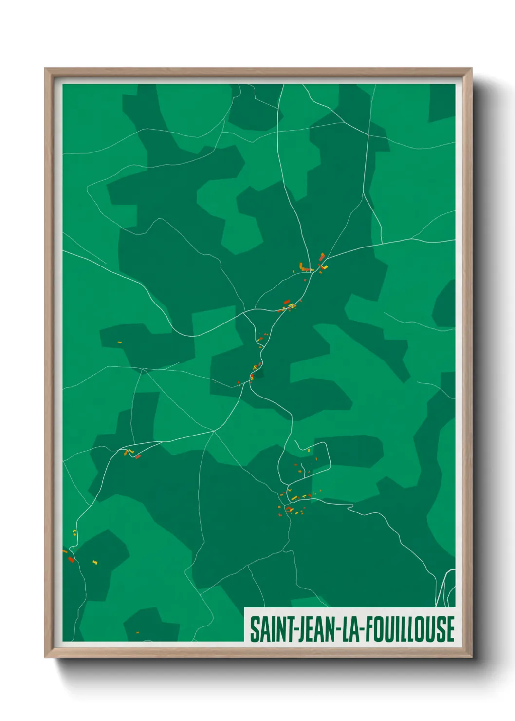 Une affiche de carte sur Saint-Jean-la-Fouillouse
