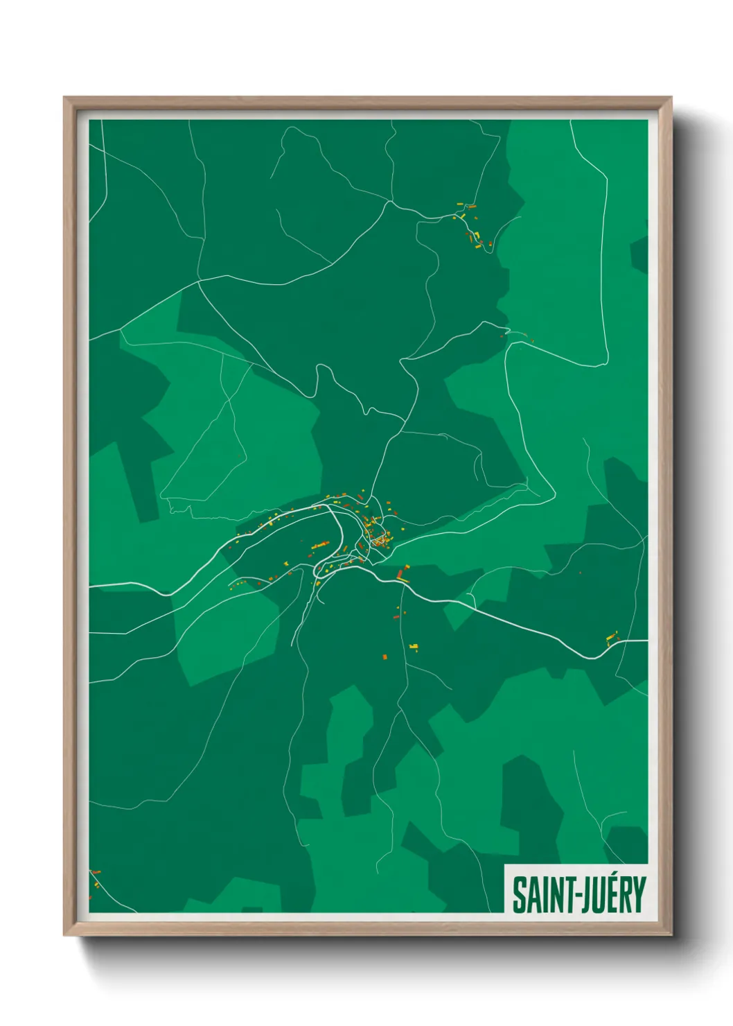 Une affiche de carte sur Saint-Juéry