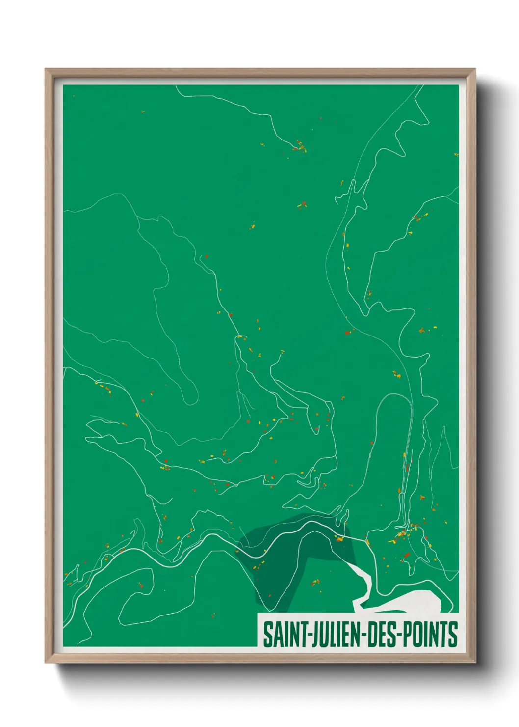 Une affiche de carte sur Saint-Julien-des-Points