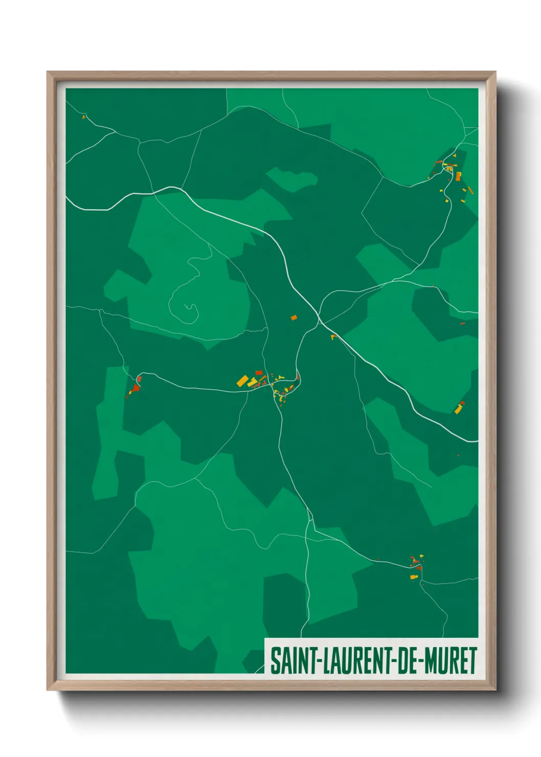 Une affiche de carte sur Saint-Laurent-de-Muret