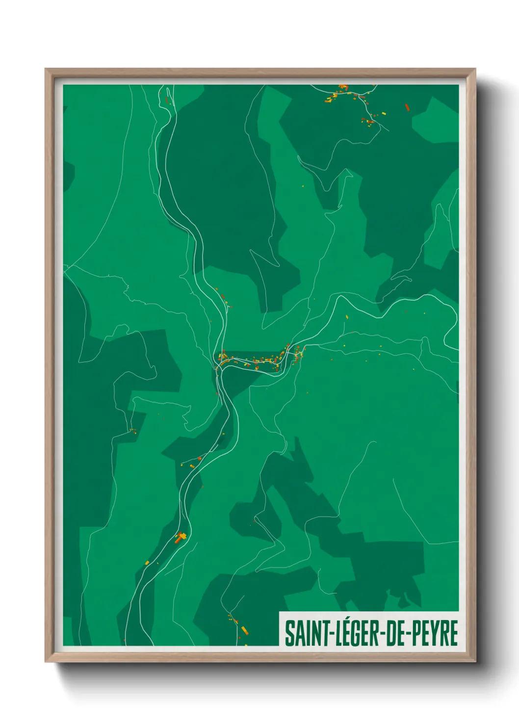 Une affiche de carte sur Saint-Léger-de-Peyre