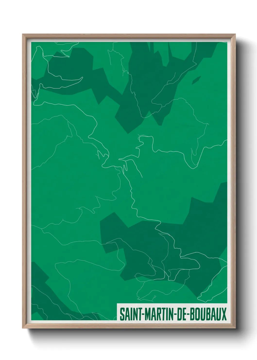 Une affiche de carte sur Saint-Martin-de-Boubaux