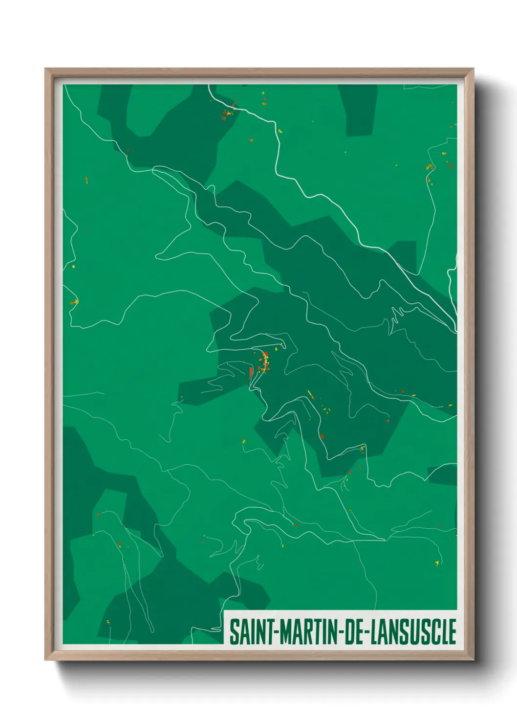 Une affiche de carte sur Saint-Martin-de-Lansuscle